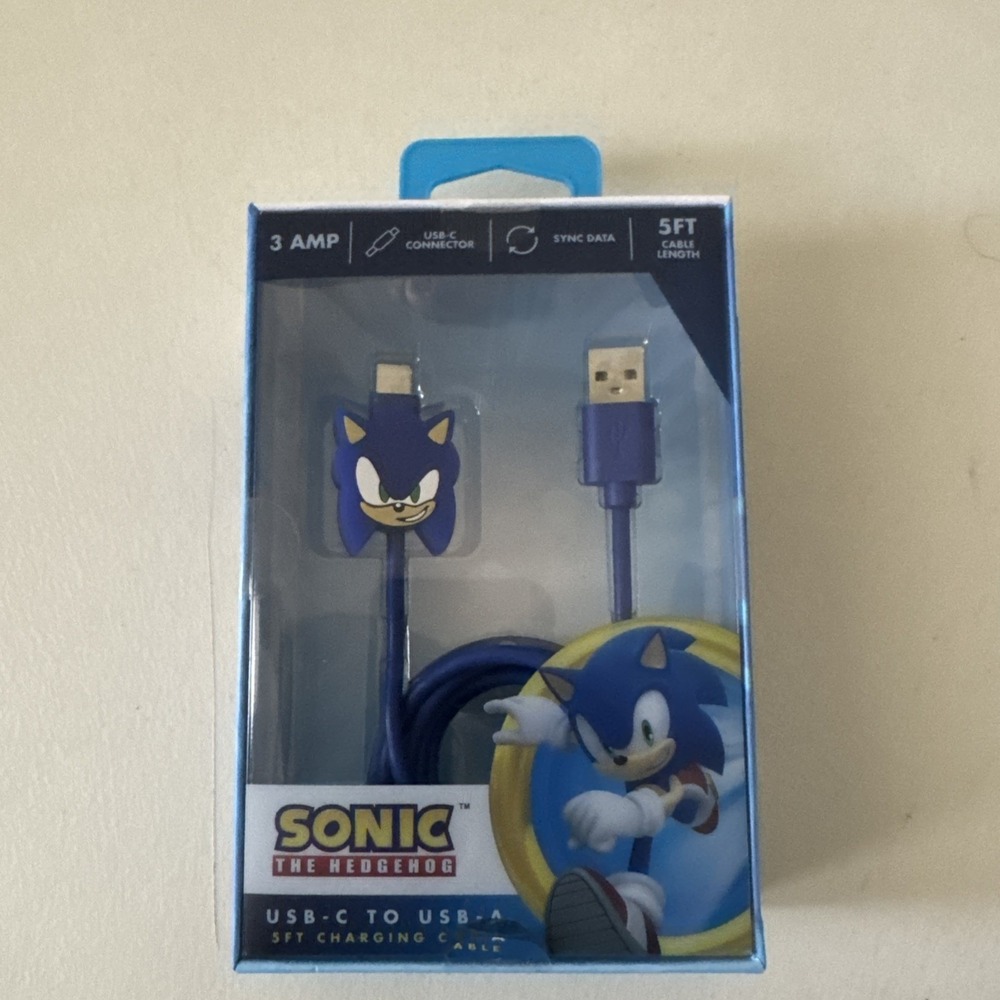Sonic The Hedgehog 5 FT USB-C to USB-A Cable